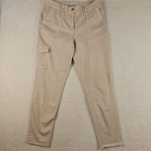 J. Jill Khaki Sz 14 Tall Stretch Casual Mid Rise‎ Flat Front Straight Leg Pants